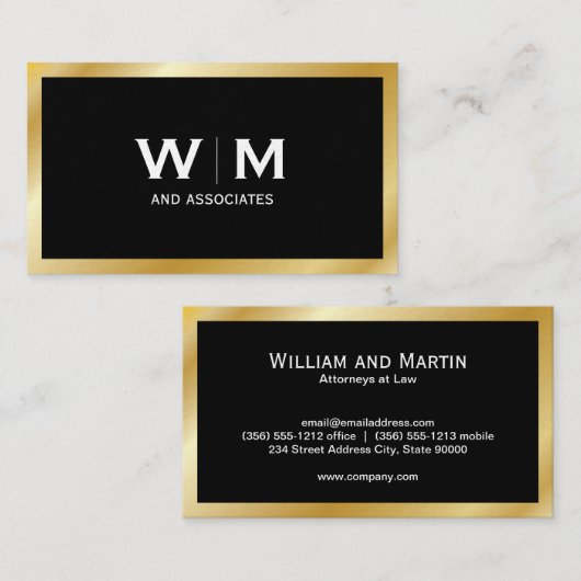 Monogram | Gold Executive Visitekaartje (Voorkant / Achterkant)