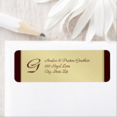 Monogram Gold Faux Metal Brown Address Label (Insitu)
