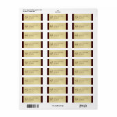Monogram Gold Faux Metal Brown Address Label (Full Sheet)