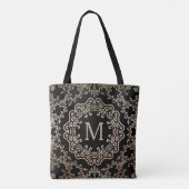 Monogram Gold Filigree Motif Canvas tas (Achterkant)