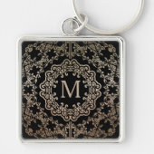 Monogram Gold Filigree Motif Sleutelhanger (Voorkant)