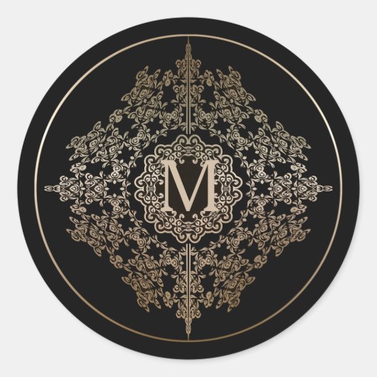 Monogram Gold Filigree Motif Stickers (Voorkant)