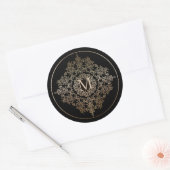 Monogram Gold Filigree Motif Stickers (Envelop)