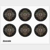 Monogram Gold Filigree Motif Stickers (Vel)