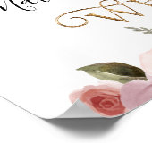 Monogram Gold Floral Calligraphy Welcome Wedding Poster (Hoek)