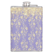 Monogram Gold Floral op Lavender Heupfles (Achterkant)