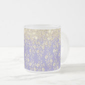 Monogram Gold Floral op Lavender Matglas Koffiemok (Voorkant rechts)