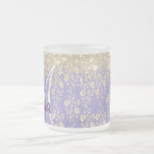 Monogram Gold Floral op Lavender Matglas Koffiemok (Center)