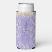 Monogram Gold Floral op Lavender Seltzer Blikjeskoeler (Seltzer Achterkant)