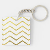 Monogram Gold Foil Chevron Sleutelhanger (Achterkant)