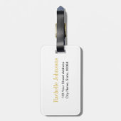 Monogram Gold Foil Heart Bagagelabel (Achterkant verticaal)