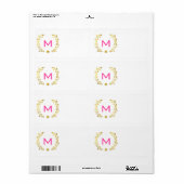 Monogram Gold Foil Laurel & Spade Etiket (Full Sheet)
