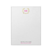 Monogram Gold Foil Laurel & Spade Notitieblok (Linkerzijde)