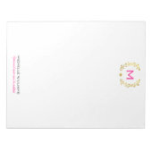 Monogram Gold Foil Laurel & Spade Notitieblok (Voorkant)