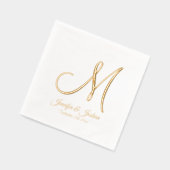 Monogram Gold Foil Wedding Folie Servetten (Links)