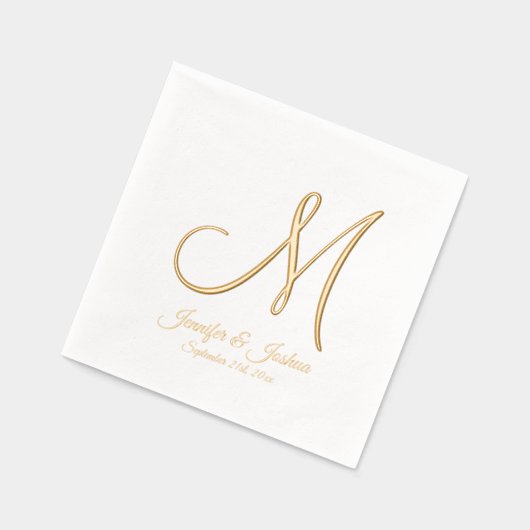 Monogram Gold Foil Wedding Folie Servetten (Links)