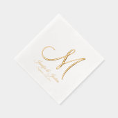 Monogram Gold Foil Wedding Folie Servetten (Rechts)