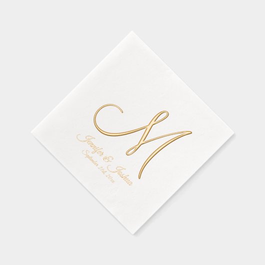 Monogram Gold Foil Wedding Folie Servetten (Rechts)