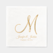 Monogram Gold Foil Wedding Folie Servetten (Voorkant)