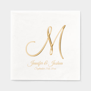Monogram Gold Foil Wedding Folie Servetten