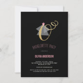 Monogram Gold Glitter Bachelorette Party Invite Kaart (Voorkant)