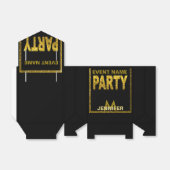 Monogram | Gold Glitter Party Bedankdoosjes (Uitgevouwen)