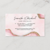 Monogram Gold Glitter Pink Marble Swirl Waterverf Visitekaartje (Achterkant)