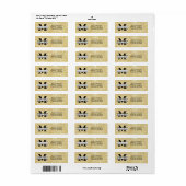 Monogram Gold Glitter - Retouradreslabels Etiket (Full Sheet)