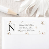 Monogram Gold Glitter Return Address Etiket (Insitu)
