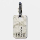 Monogram Gold Glitter, zwart en marmer Bagagelabel (Achterkant verticaal)