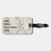 Monogram Gold Glitter, zwart en marmer Bagagelabel (Achterkant horizontaal)