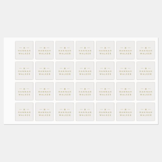 Monogram Gold Grey | Minimale elegante kleding Labels (Vel)