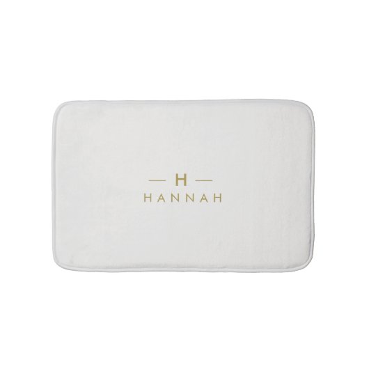 Monogram Gold Grey | Minimale legant Modern Badmat (Voorkant)