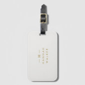 Monogram Gold Grey | Minimale legant Modern Bagagelabel (Voorkant (verticaal))
