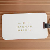 Monogram Gold Grey | Minimale legant Modern Bagagelabel