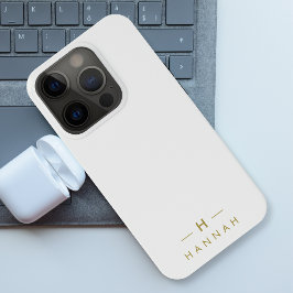 Monogram Gold Grey | Minimale legant Modern iPhone 15 Pro Case