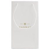 Monogram Gold Grey | Minimale legant Modern Klein Cadeauzakje (Achterkant)