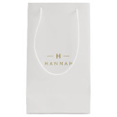 Monogram Gold Grey | Minimale legant Modern Klein Cadeauzakje (Voorkant)