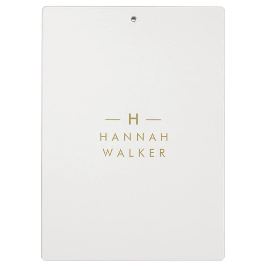 Monogram Gold Grey | Minimale legant Modern Klembord (Achterkant)