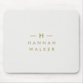 Monogram Gold Grey | Minimale legant Modern Muismat (Voorkant)