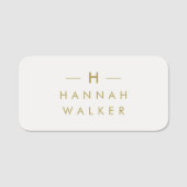 Monogram Gold Grey | Minimale legant Modern Naamplaatje (Voorkant)