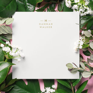 Monogram Gold Grey Minimale legant Modern Notitiekaartje