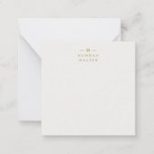Monogram Gold Grey | Minimale legant Modern Notitiekaartje (Voorkant)
