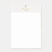 Monogram Gold Grey | Minimale legant Modern Post-it® Notes (Voorkant)