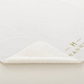 Monogram Gold Grey | Minimale legant Modern Sherpa Deken (3/4)