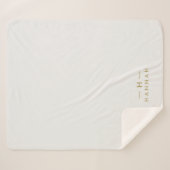 Monogram Gold Grey | Minimale legant Modern Sherpa Deken (Voorkant (horizontaal))