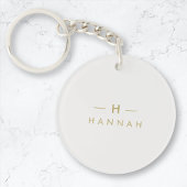 Monogram Gold Grey | Minimale legant Modern Sleutelhanger