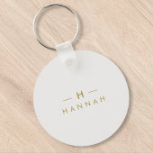 Monogram Gold Grey | Minimale legant Modern Sleutelhanger