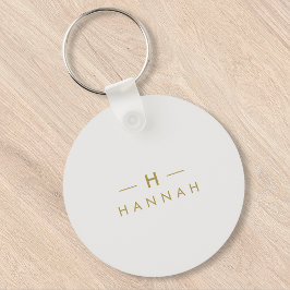 Monogram Gold Grey | Minimale legant Modern Sleutelhanger