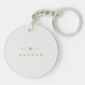 Monogram Gold Grey | Minimale legant Modern Sleutelhanger (Achterkant)